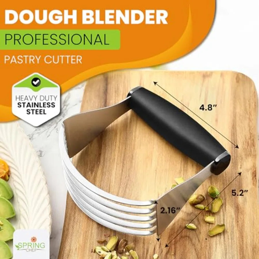 Dough Blender For Baking, Heavy Duty Dough Cutter Tool, Stainless Steel Pastry Cutter Tool with Sharp and Sturdy Blades, Pastry