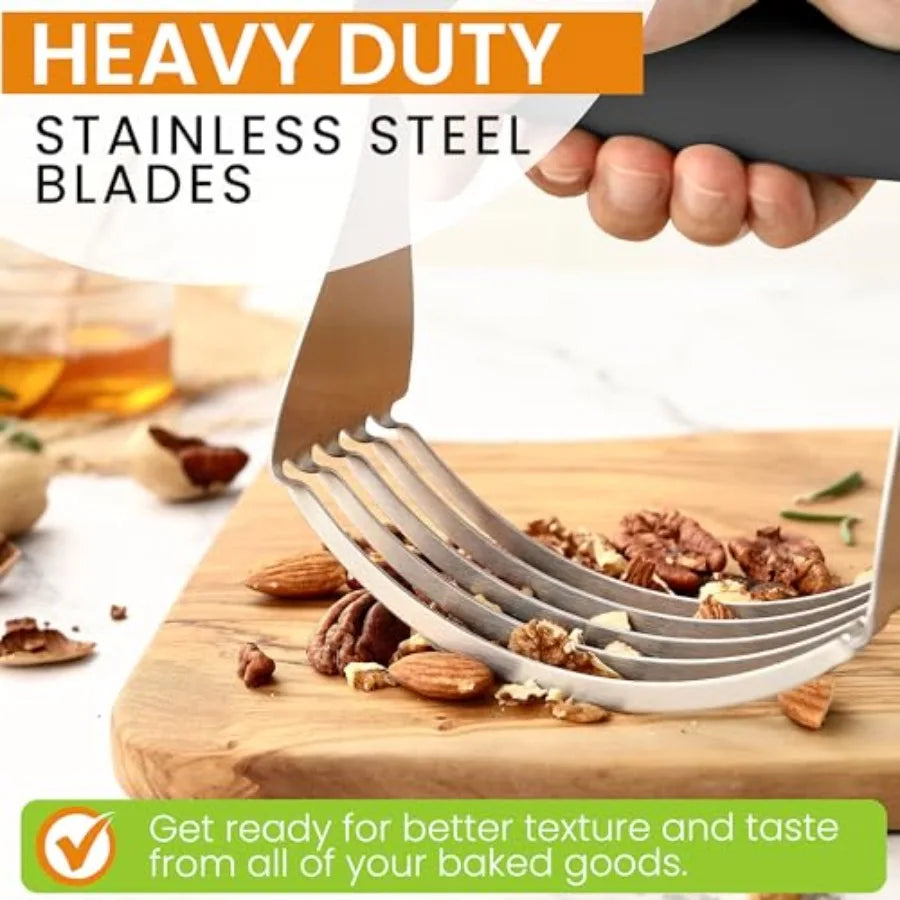 Dough Blender For Baking, Heavy Duty Dough Cutter Tool, Stainless Steel Pastry Cutter Tool with Sharp and Sturdy Blades, Pastry